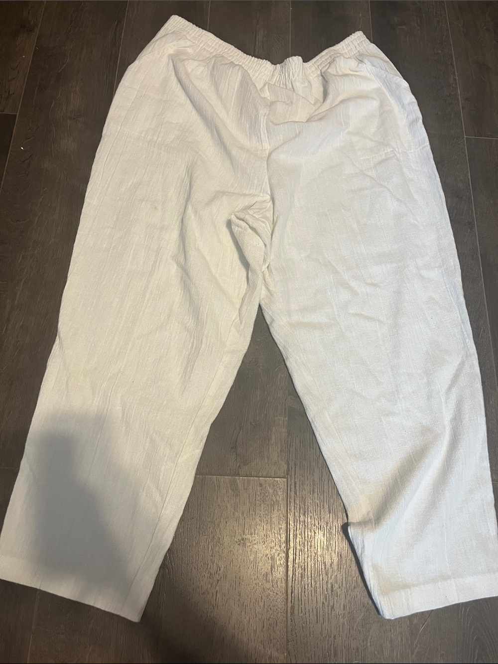 Men's Elastic-Waist Casual Linen-Feel Joggers - White